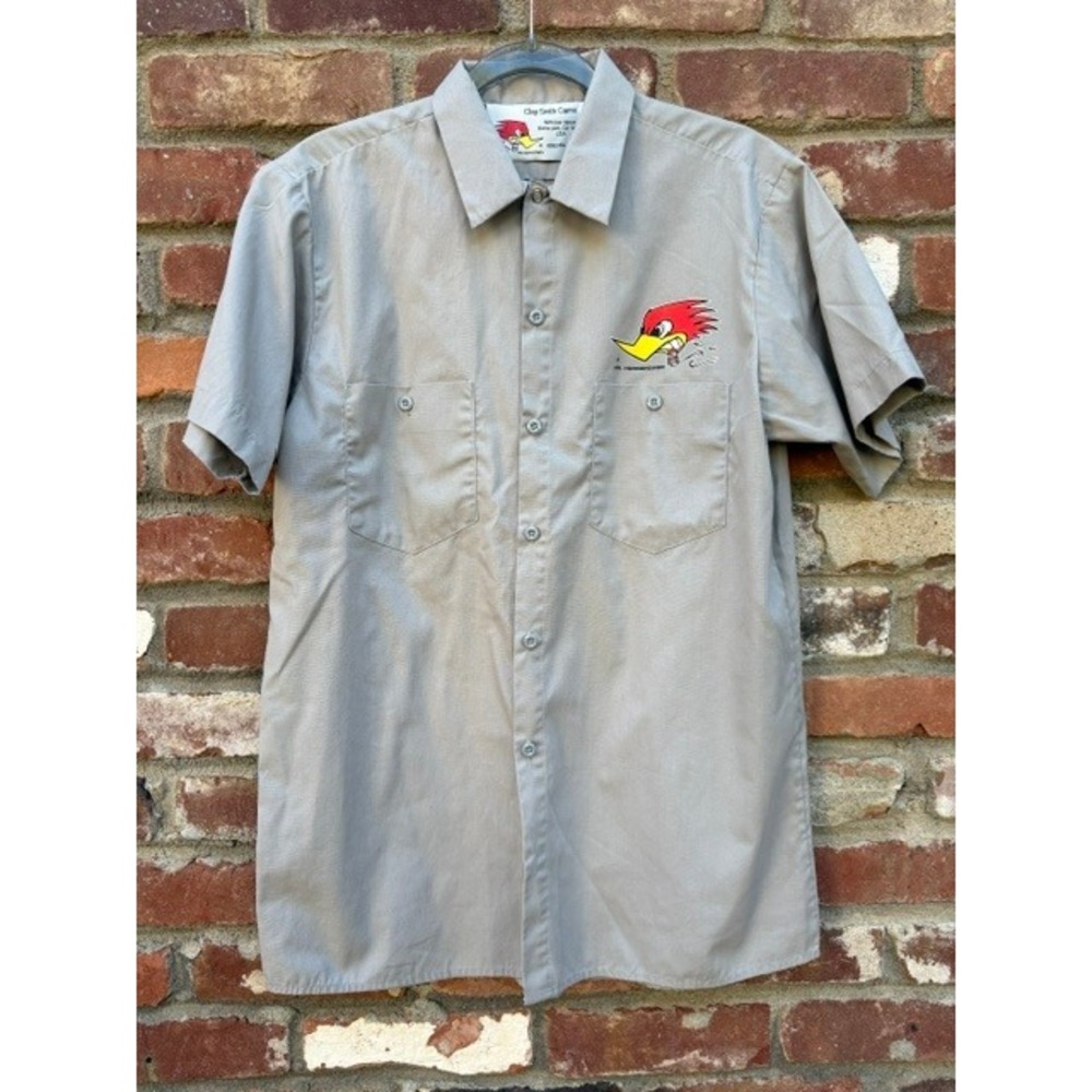 Clay Smith Cams Mr Horsepower Gray Short Sleeve Work Shirt Mens Large Hot Rod